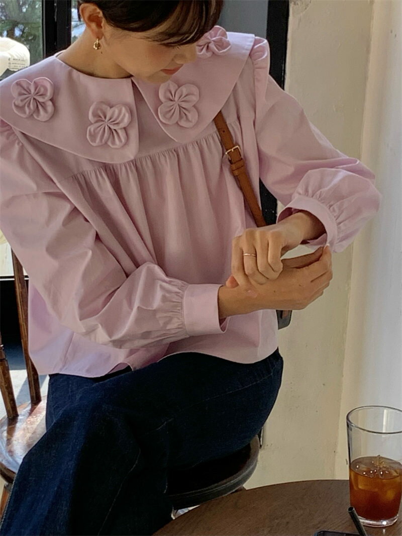 気質レトロおしゃれカジュアルシャツ/ブラウス (T)