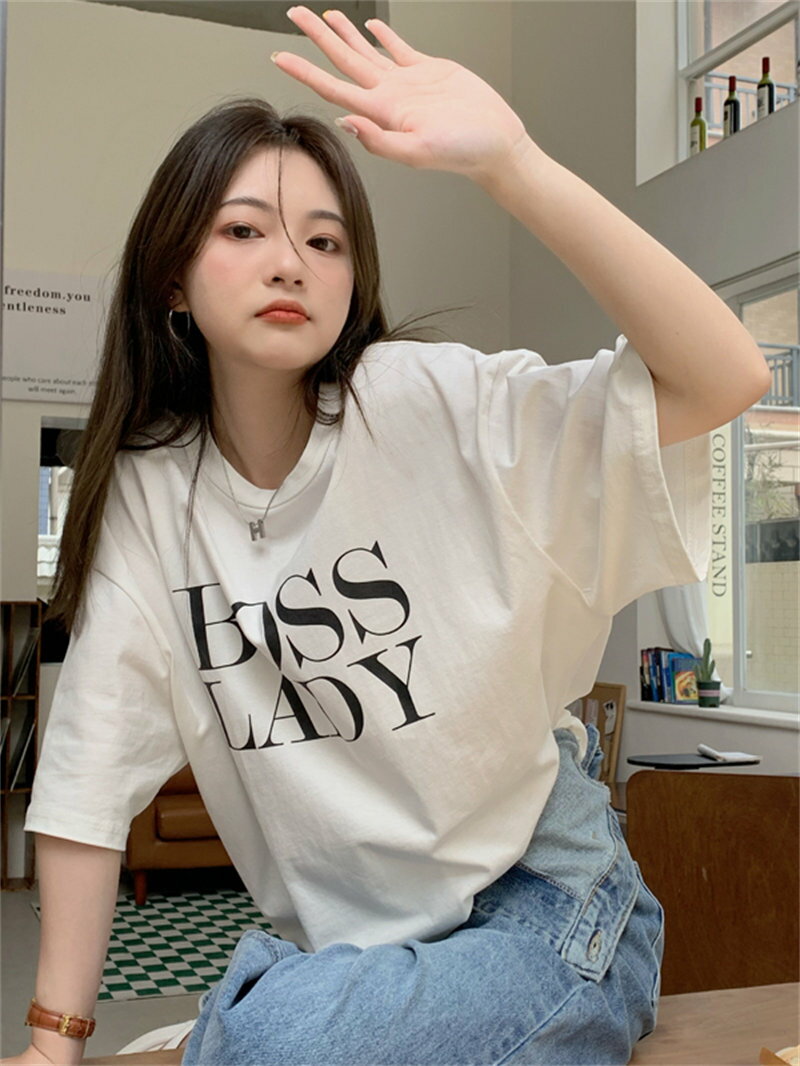 気質レトロおしゃれカジュアルTシャツ (T)