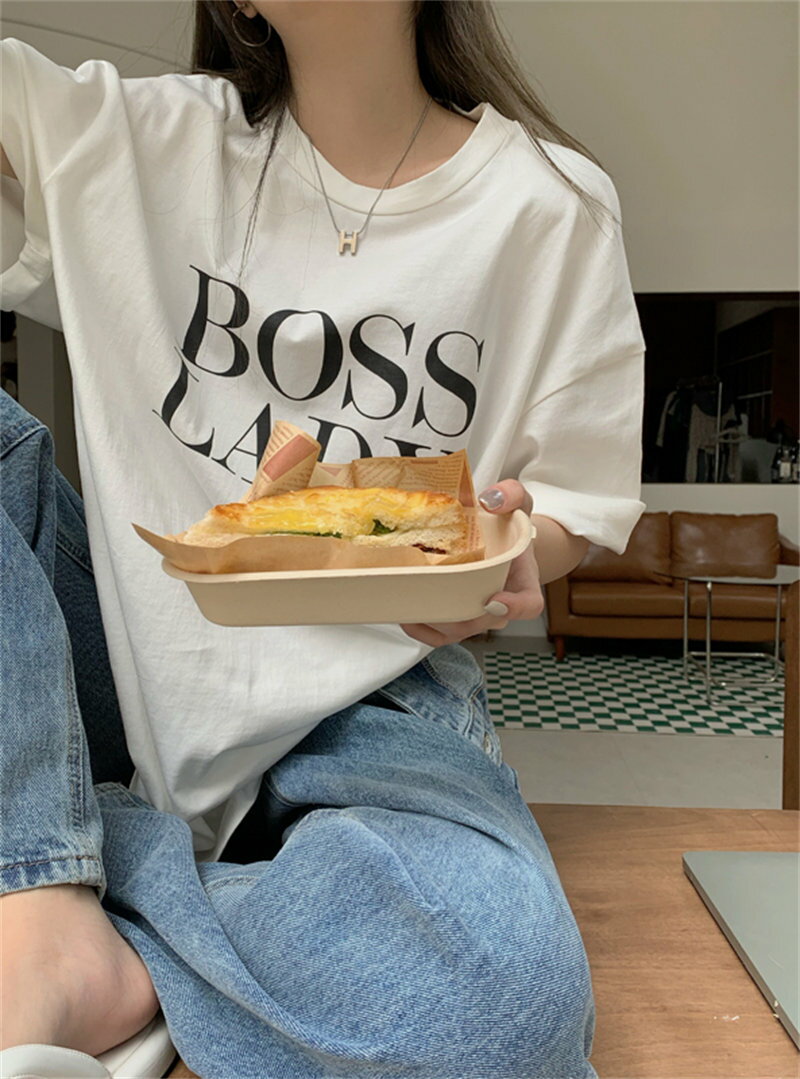 気質レトロおしゃれカジュアルTシャツ (T)