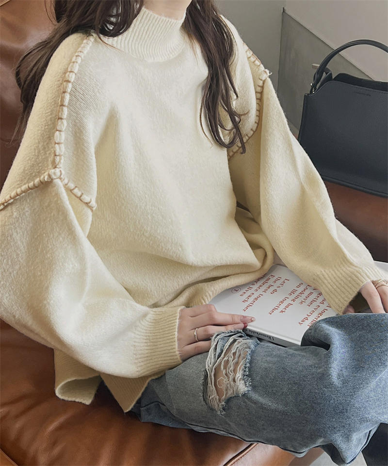 おしゃれニットカジュアル系トップスセーター (T)