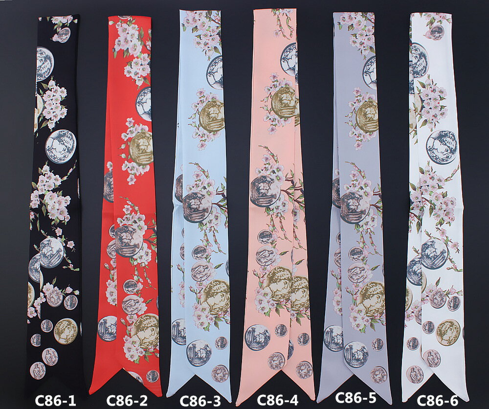 スカーフ ヘア飾り 細スカーフ ミニスカーフ (T)