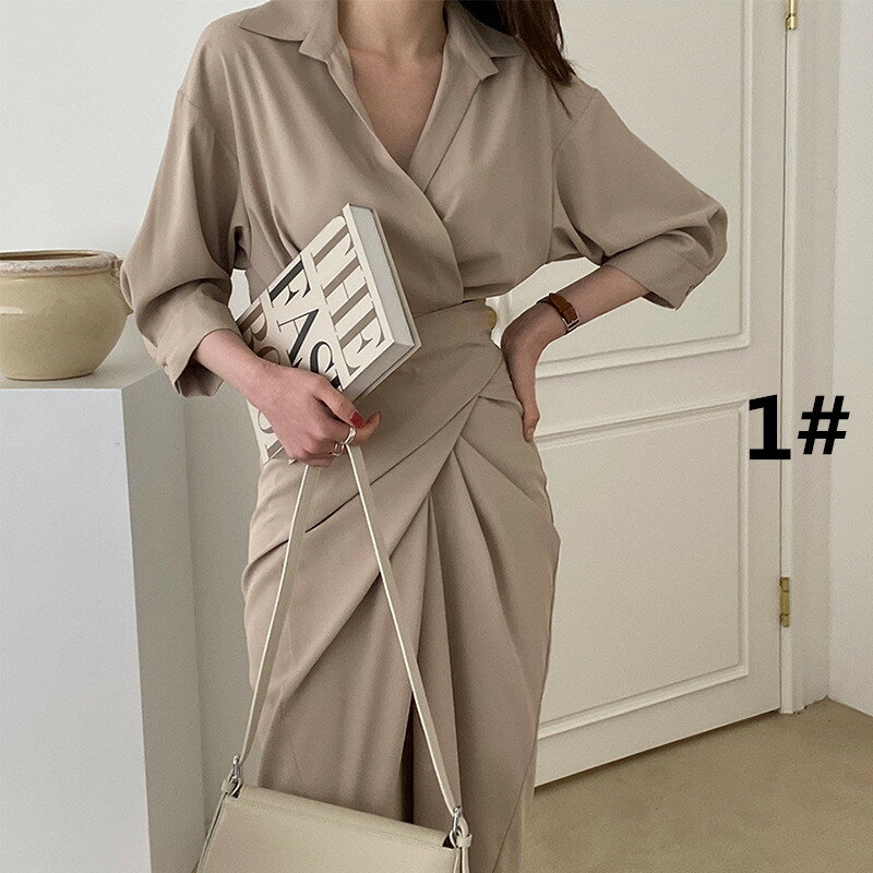 ワンピース シャツワンピース ロング丈 (T)