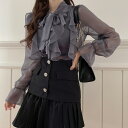 シフォンシャツ レディーストップス (T)