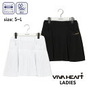 【50%OFF!春夏ゴルフウェア】VIVA HEART ビバハート ストレッチプリーツスカート レディース ホワイト ブラック S〜L