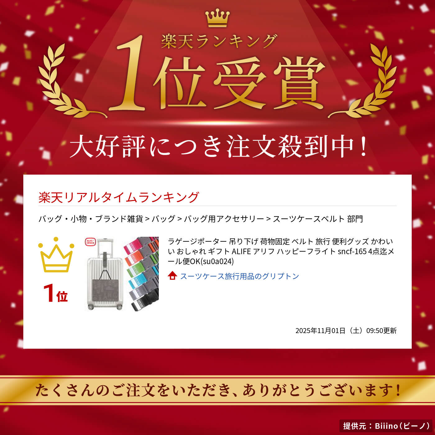 ラゲージポーター 吊り下げ 荷物固定 ベルト 旅行 便利グッズ かわいい おしゃれ ギフト ALIFE アリフ ハッピーフライト sncf-165 4点迄メール便OK(su0a024) griptone-10005686 スーツケース旅行用品のグリプトン サンプル画像2