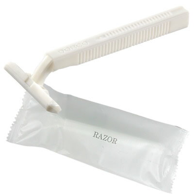 使い捨て カミソリ T字 2枚刃 お試し 1個単位 ホテル アメニティ 個包装 白 旅行 用 トラベル 髭剃り シェーバー TD-708 86500005 10...
