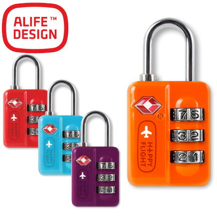 TSA ロック トラベルロック 南京錠 おしゃれ カラフル かわいい 旅行 セキュリティ ALIFE アリフ ハッピーフライト s…