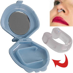 いびき防止GPTノーズクリップNo.2 シェル型ミラーケース付き 鼻孔拡張イビキ対策 アウトレット 24点迄メール便OK(gu1a327)