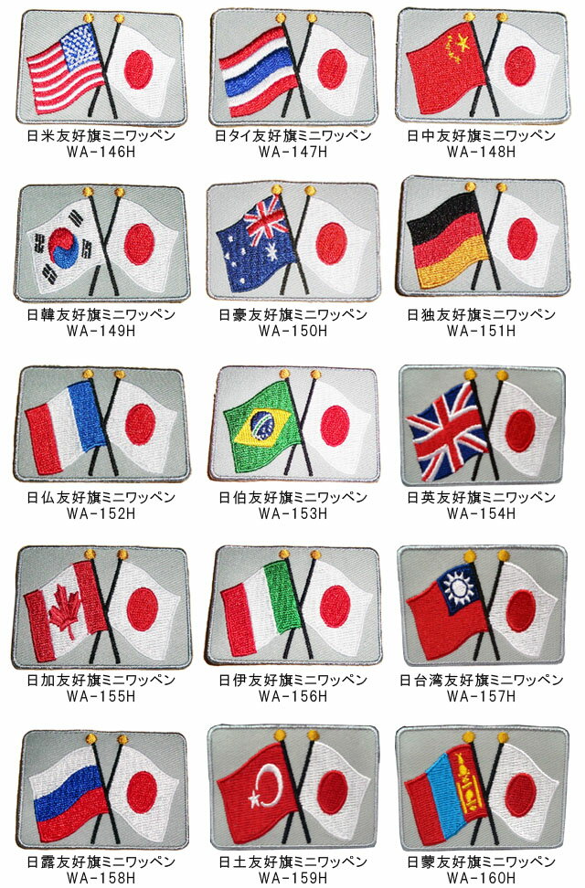 日本と各国の友好旗ミニワッペン 100点迄メー...の紹介画像2