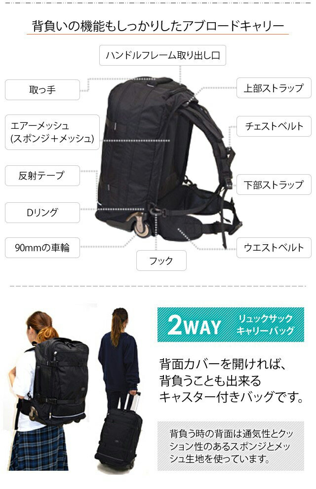 ソロツーリスト キャリーバッグ リュックキャリー M サイズ ソフト スーツケース ...