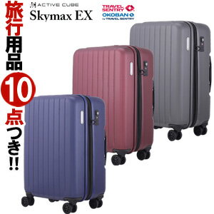 スーツケース キャリーバッグ キャリーケース S サイズ ファスナー 機内持ち込み ハード TSAロック 小型 LCC 1泊 拡張 OKOBAN サンコー鞄 ACTIVE CUBE アクティブキューブ SKYMAX-EX スカイマックスイーエックス ACSE-46 (sa1a218)【旅行グッズ10点オマケ】[C]