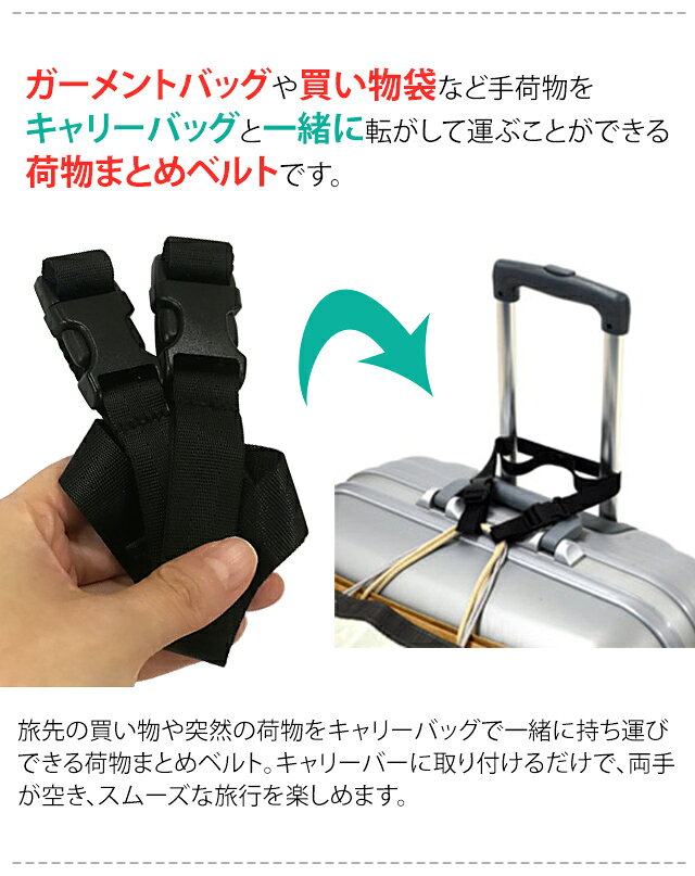 ソロツーリスト 荷物固定 ベルト 手荷物 まとめ バンド ストラップ 紐 調整 solo-tourist キャリーバッグプラス 黒 ブラック シンプル 旅行 便利グッズ CBP-800 8点迄メール便OK(va0a351) griptone-10019539 スーツケース旅行用品のグリプトン サンプル画像3