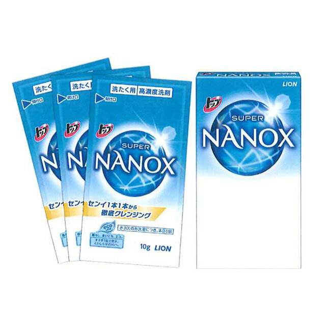 液体 洗剤 パウチ 超コンパクト洗剤 トップ NANOX ナノックス 10g×3包 小分け 522021000 日本製 5点迄メール便OK（je1a014）のサムネイル