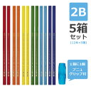 【セット】クツワ 鉛筆 もちやすい三角えんぴつ 2B 芯 プニュグリップ付 KUTSUWA 【12本入り×5箱セット】 RF009 1点迄メール便OK (si1...