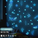 【メール便送料無料】蓄光 シール ステッカー クジラ 魚 クラゲ 海の生き物 青 光るシール ウォールステッカー 夜光 蛍光 おしゃれ かわいい 子供部屋 寝室 天井 壁 目印 デコレーション インテリア GPT gu1b728-mail(gu1b729)(1通20点迄) クリスマス プレゼント