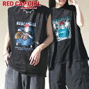 ノースリーブ タンクトップ Tシャツ ピグメント スノーウォッシュ 古着 ヴィンテージ イラスト ルーズサイズ 大きめ ゆったり メンズ レディース ユニセック...