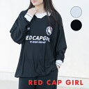 ロンT シャツ 襟つき ストライプ ゲームシャツ ユニフォーム プリント イラスト メンズ レディース ユニセックス 黒 白 春 Red Cap Girl/レッドキャップガール