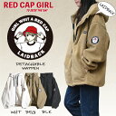 【a-r】〔Red Cap Girl/レッドキャップガール〕裏フリース デタッチャブルワッペンシープボアジャケット ボア もこもこ メンズ レディース オーバーサイズ アウター イラスト ガール エモ 秋冬 暖かい