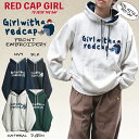 【a-r】〔Red Cap Girl/レッドキャップガール〕TC裏起毛 フロント刺繍 ビッグシルエットパーカー メンズ レディース 秋冬 イラスト キャラクター 暖かい 配色 ビッグシルエット オートミール ダークグリーン ネイビー ダークグレー