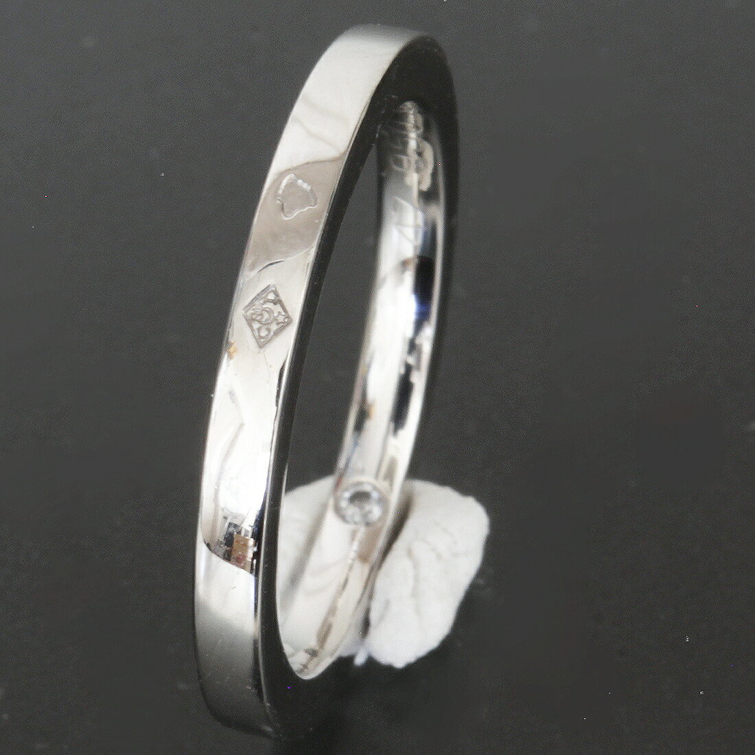 ショーメ ダイヤ リング シークレット 7号(47) Pt950 新品仕上済●指輪 3.9g 1.9mm幅 プラチナ CHAUMET 6035A【中古】(4)