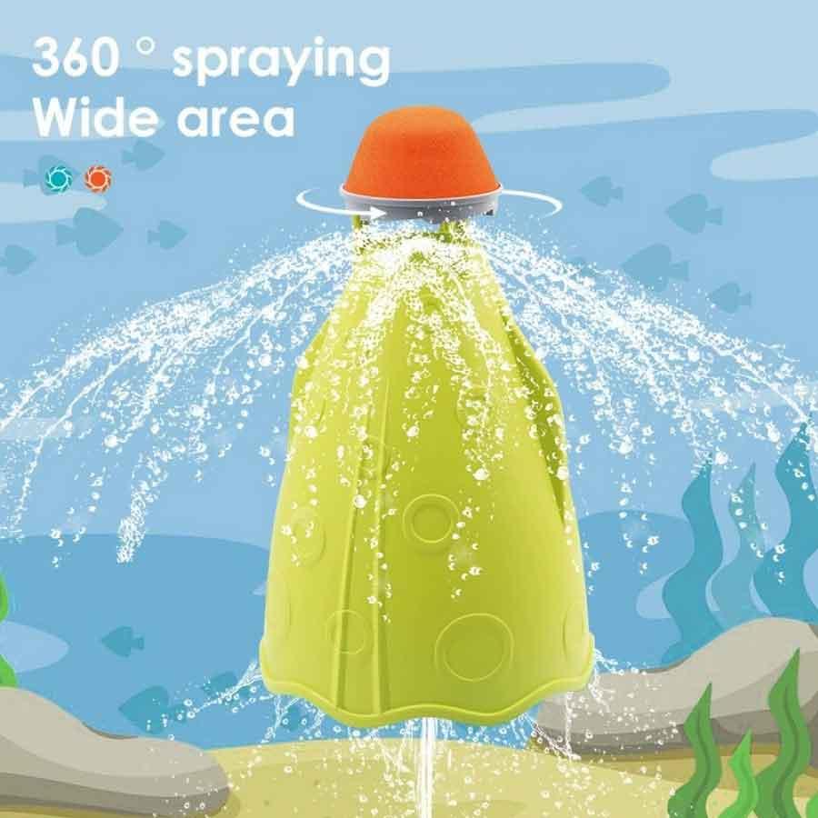 GRKのタコ型スプリンクラーロケット型 回転 噴水 水遊び おもちゃ キッズ 夏 涼感グッズ 庭 送料無料 水遊びグッズ 夏休み 夏対策｜アングル3