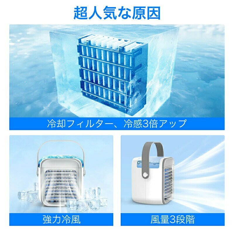 【-15℃冷却＆超パワー】 冷風扇 小型 冷風機 卓上 usb 冷風扇風機 100,000台+累計...