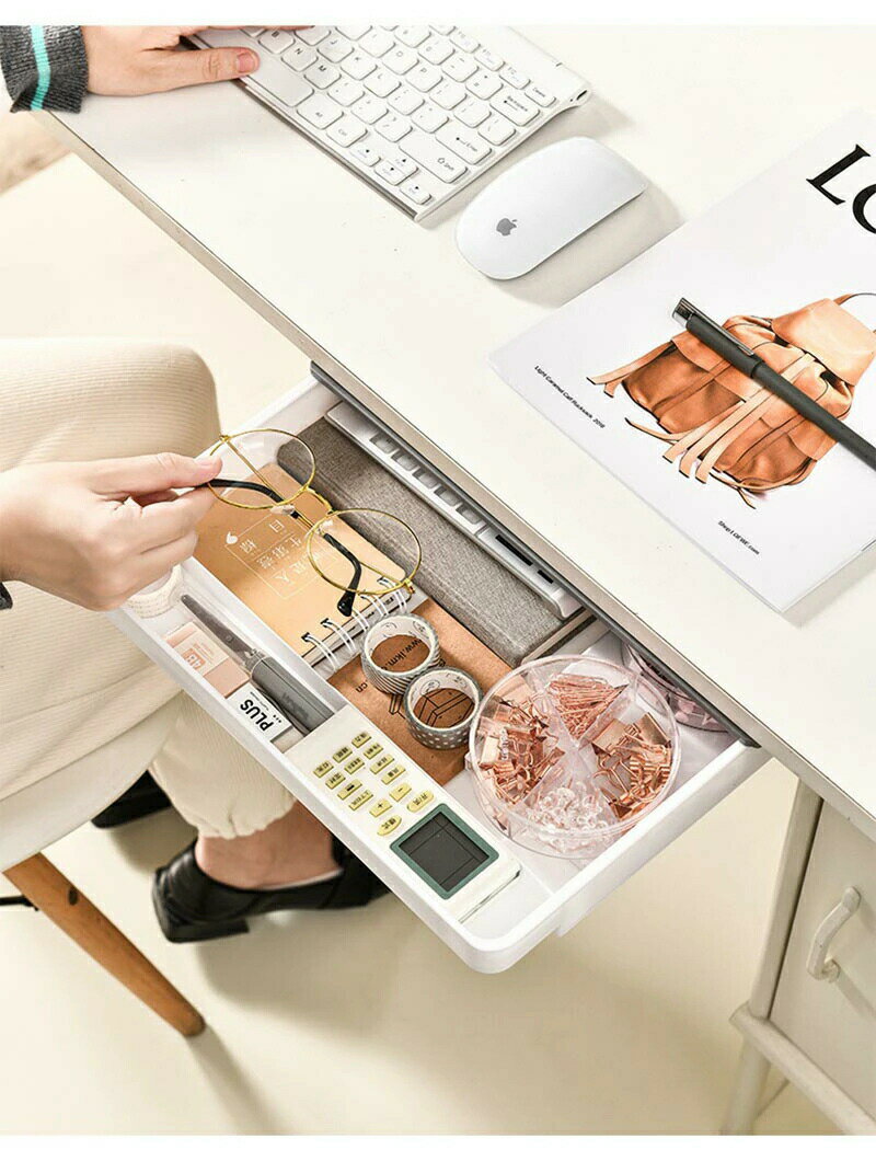 デスク下 引き出し 後付け 収納ボックス A4 後付け引き出し 小物入れ 文房具 収納...