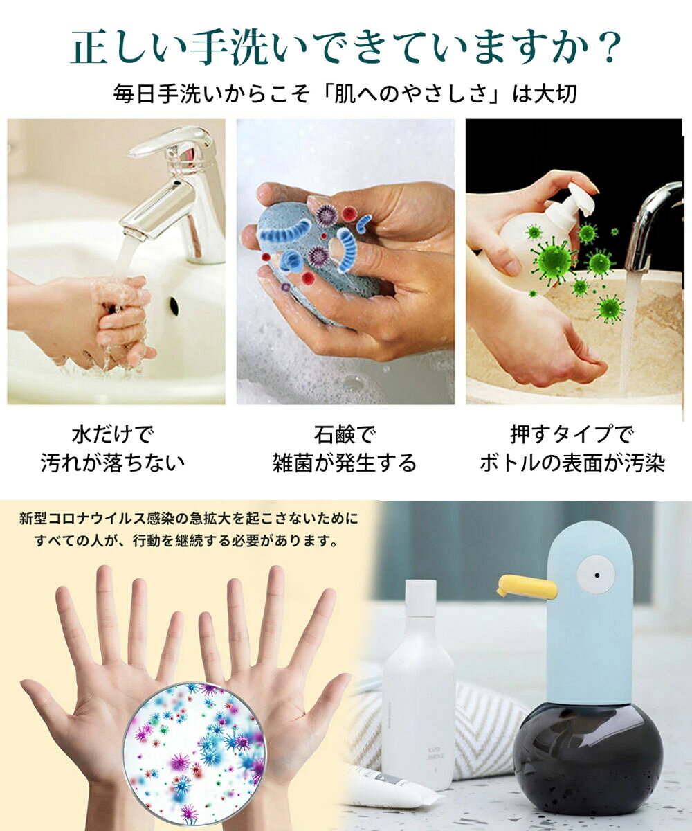 GRKの【SS半額オフ】ソープディスペンサー 自動 泡 液体 非接触 食器用洗剤対応 ディスペンサー ハンドソープ ソープディスペンサー 大容量400ML type-c充電式 ディスペンサー オート ノータッチ 電池残量表示 IPX5防水 清潔対策 詰め替え キ｜アングル2