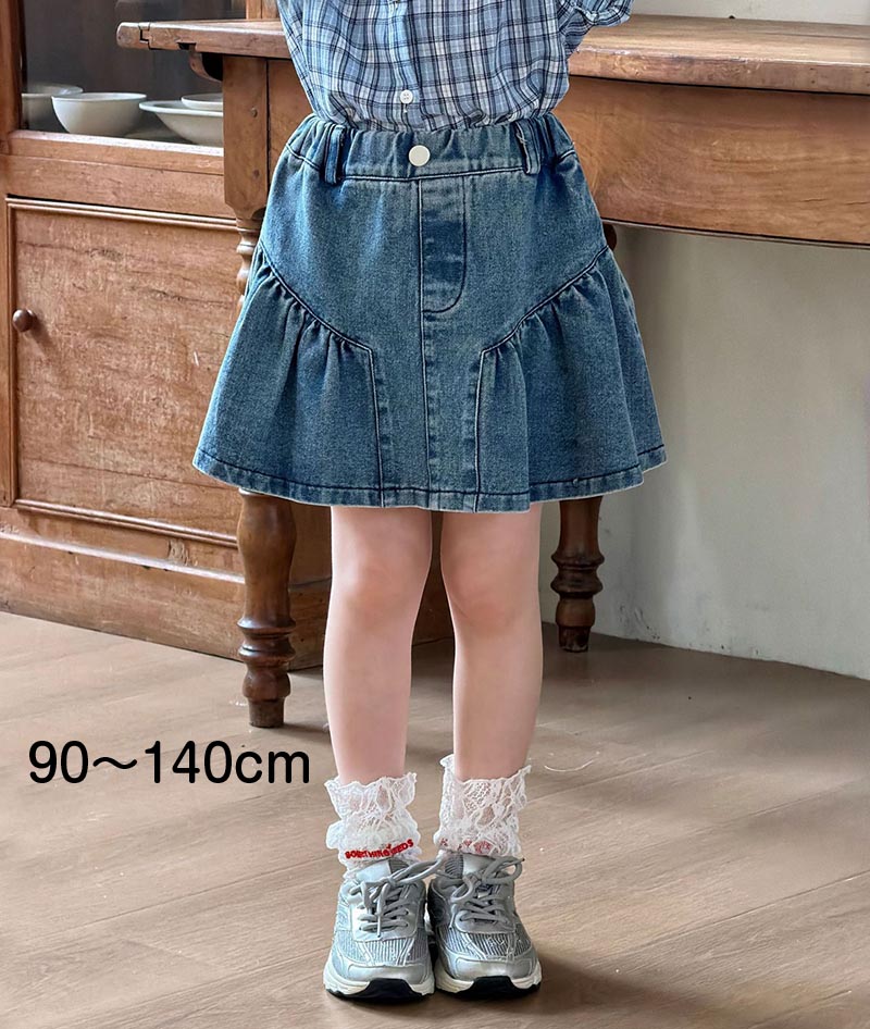 樂天商城 - 子供 インパンツ付きデニムスカート 女の子 スカート 子供服 デザインデニム キッズ スカート 子供 デニム 子供 こども 子供服 キッズ服 ミニスカート フォーマル イベント ダンス衣装 発表会 保育園児 幼稚園児 通園 可愛い