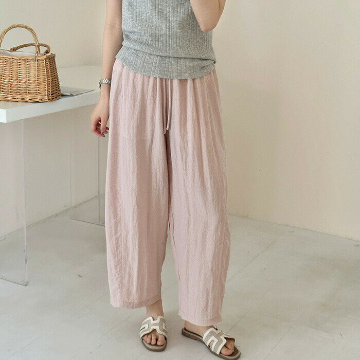 乐天商城 - ワイドパンツ レディース 綿麻風パンツ ロングパンツ ウエストゴム パンツ ストレートパンツ イージーパンツ ズボン ボトムス 大きいサイズ 体型カバー 柔らか 着痩せ ゆったり ふんわり 薄手 きれいめ 涼しい カジュアル ナチュラル おしゃれ 送料無料