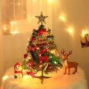 【楽天スーパーSALE50%オフ】クリスマスツリー 卓上 ミニツリー 50cm LEDライト付き オーナメント付き 小さめ クリスマス飾り LED