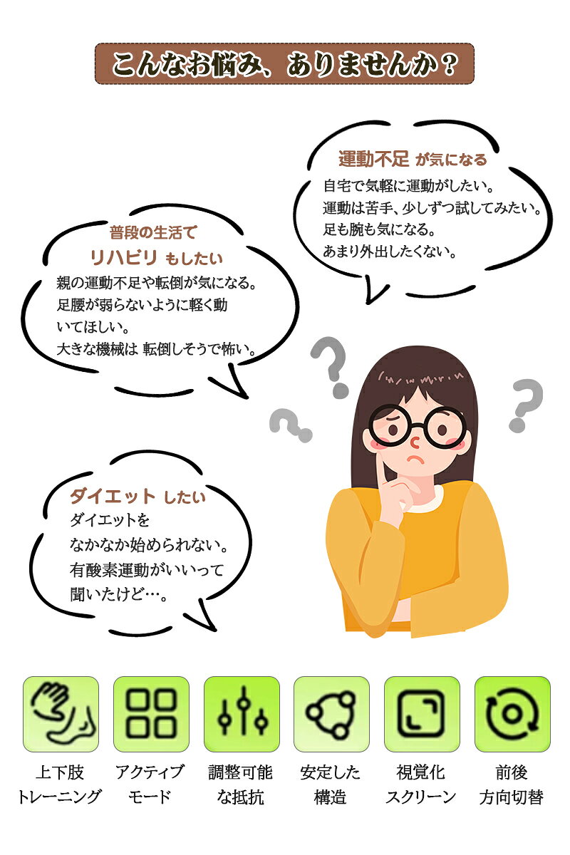 フィットネスバイク エクササイズバイク フィットネス 運動不足 健康器具 ミニ ト...