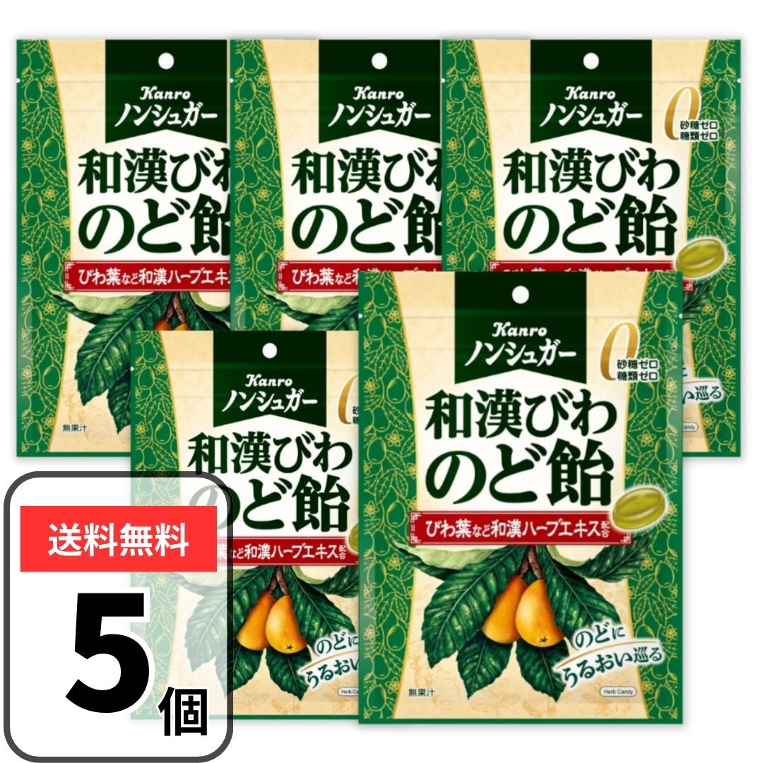 カンロ ノンシュガー和漢びわのど飴 80g×5袋 喉飴 キャンディ 砂糖ゼロ