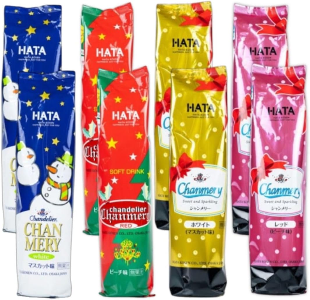 シャンメリー 袋包装済【8本セット】ホワイト(マスカット味)360ml×4・ レッド(ピーチ味)360ml×4 イベント パーティー 子供会 景品 業務用 ギフ...