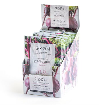 【送料無料】GRON グロン プロテインブレンド 12包 Box(レッドヒート) / 240g (20g x 12pcs)