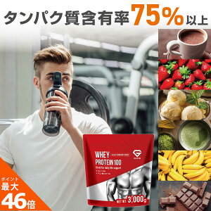 【ポイント最大46倍】グロング プロテイン ホエイプロテイン 3kg スタンダード 風味付き ビタミン11種配合 GronG 置き換え ダイエット タンパク質 サプリメント アミノ酸スコア100 美味しい 送料無料