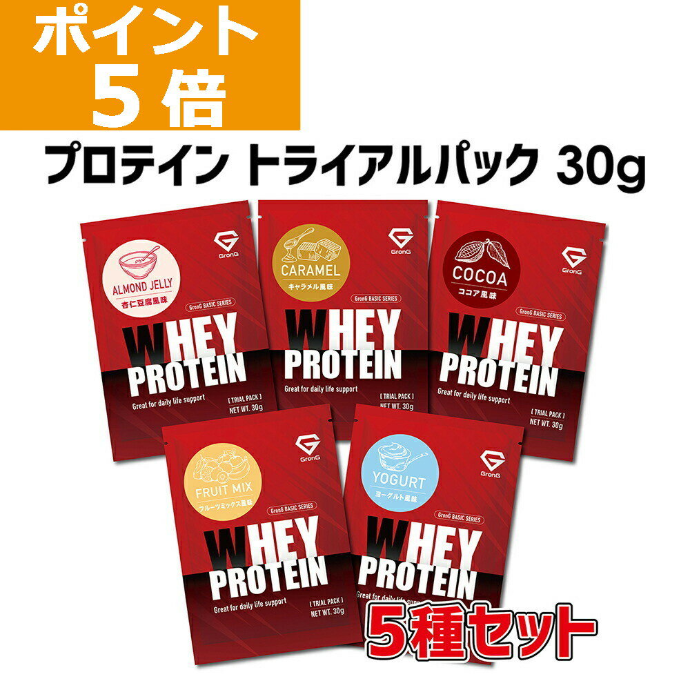 【20日はポイント最大27倍】GronG(グロング) ホエイプロテイン100 ベーシック トライアルパック 5種セットのサムネイル