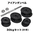 【1日はポイント20倍】GronG(グロング) アイアンダンベル 30kg 片手 シャフト プレート セット 重量変更 調節可能