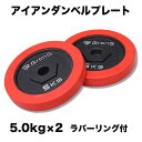 【1日はポイント20倍】GronG(グロング) アイアンダンベル プレート 追加 セット バーベル 5kg×2 計10kg ラバー付き シャフト径28mm