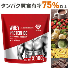 【25日はポイント15倍】グロング プロテイン ホエイプロテイン 3kg スタンダード 風味付き ビタミン11種配合 GronG 置き換え ダイエット タンパク質 サプリメント アミノ酸スコア100 美味しい 送料無料