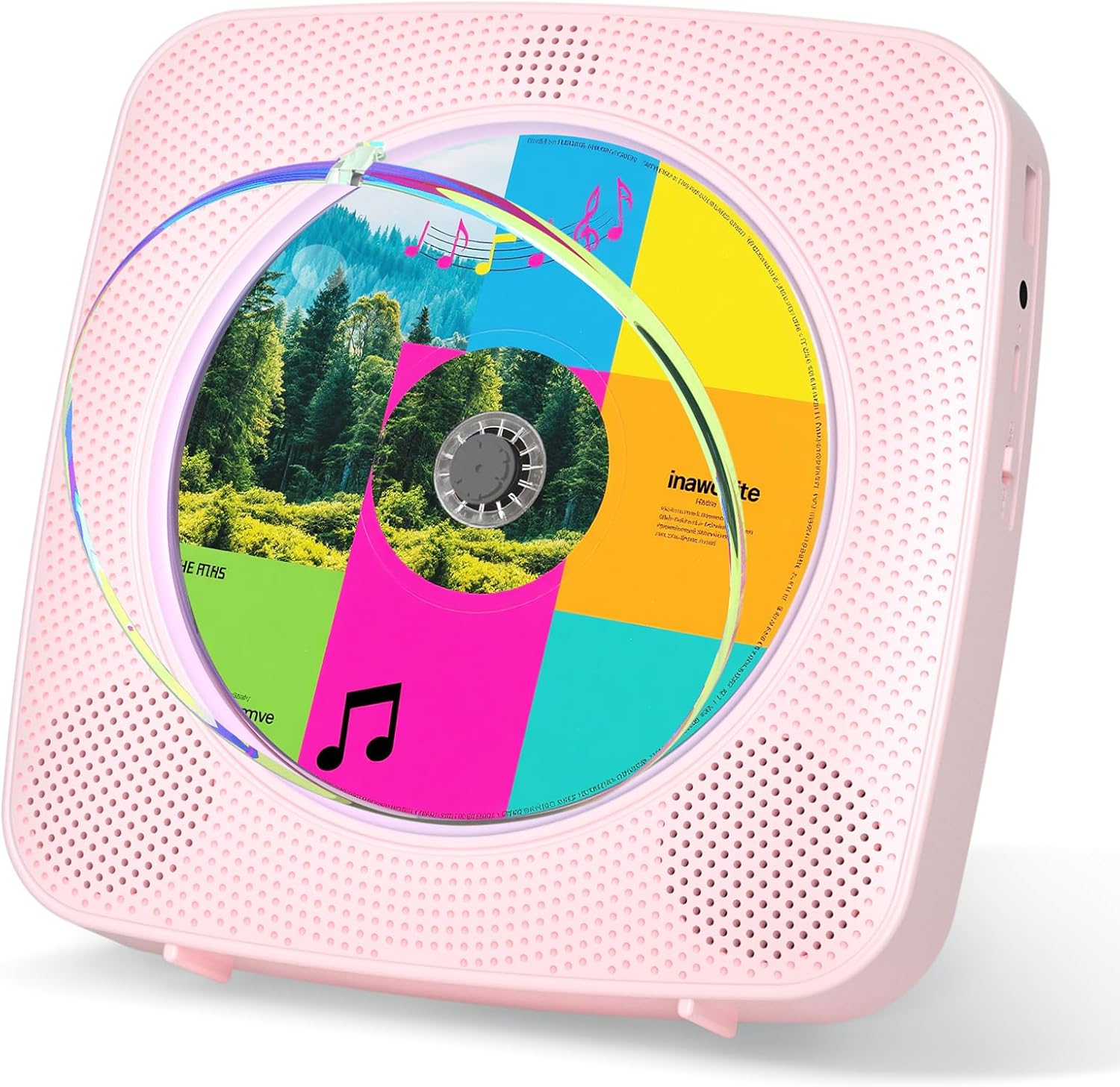 商品説明文 【多機能の卓上＆壁掛け式CDプレーヤー】 CDプレーヤーは、Bluetoothデュアルモード（受信/送信モード）を搭載しており、スマホ、MP3などの音楽を再生できだけでなく、ワイヤレスイヤホン、スピーカーなども接続でき、深夜の音楽鑑賞でも家族に迷惑をかけず、より自由に幅広い音楽を楽しめます。 CD再生のほかに、FMラジオ機能（周波数：76～108MHz）にも対応しており、緊急時のラジオとしても実用的です。 また、本体またはリモコンの「MODE」でBluetoothモード/CDモード/FMモード/USBモードの4つのモードを簡単に選択できます。 ご注意：本製品のBluetooth送信モードはCDモードとUSBモードで使用しかできません。 【充電可能なCDプレーヤー】 1800mAhの充電池を内蔵しており、付属の充電ケーブルでパソコン、モバイルバッテリーなどの電源デバイスに接続して充電でき、ご自宅内に限らず、屋外の散歩、アウトドアスポーツなど、電源が確保できない場所でも自由に利用されることができます。 【着脱可能な透明防塵カバー付きと卓上＆壁掛け式】 付属のネジとウォールプレートで部屋のどこにでも簡単に設置でき、そのスタイリッシュな外観は部屋のインテリアとしてもお使いいただけます。 また、スタンドを開くことで自立させることができ、卓上で使用する際にも大変便利です。 付属の透明な防塵カバーは、ディスク表面にゴミやホコリが付着するのを防ぎ、ディスクの正常な動作に影響を与えないので、ホコリの多い場所での都市生活に最適です。 ご注意：本製品の壁掛け機能には穴あけ加工が必要です。 【高音質スピーカー内蔵＆リモコン付き】 CDプレイヤーは、Hi-Fiスピーカーを内蔵しており、日常生活の中で低音域や高音域がひびくことなく、音楽そのものを楽しめます。 また、3.5mmヘッドフォン（別売）でプライベートな音楽を楽しめます。 更に、付属のリモコンで座ったままで操作できるので、歩き回ることなくいつでも楽しむことができます。 ご注意：CD/USBモードで3.5mmイヤホンを差し込むとCDプレーヤーのスピーカー が自動的に停止されます。 【4つ再生モード＆様々な場所に適用】 全曲リピート/1曲リピート/ランダム再生/順番再生の4つのプレイ・モードに加え、子供や語学学習者の言語学習に最適なA-Bリピート機能も備えています。 お部屋、キャンプ・パーティー、子供向け教育や胎児教育、贈り物、喫茶店など多くなシーンに適用されます。 【多彩なCDフォーマットに対応】 CD/CD-R/CD-RM/MP3/WMA（※ブルーレイ非対応）など複数のフォーマットに対応したコンパクトな音楽CDプレーヤーで、使用するCDのフォーマットに合わせて機器の選択不要で、自由に選ぶことができます。 【ご購入前のご注意】 本品のCDトレイに付属する透明な防塵カバーは着脱可能な設計となっております。 これは主にCDディスクの挿入・取り出しを容易にするためのものです。 万が一防塵カバーが外れた場合でも、製品の品質問題ではございませんので、あらかじめご了承ください。 CDプレーヤー Bluetooth 受信 送信 充電可能 壁掛け可能 FMラジオ USB再生モード 操作簡単 リピート/A-Bリピート再生 ステレオスピーカー内蔵 注意事項 ご注文確定後、順次発送させて頂きます。 （土日祝除く、配送状況により遅延する場合が御座います） ※他店舗でも併売しておりますので入れ違いに完売の際にはご容赦下さい。 ※ご注文頂きました後迅速に出荷準備に入らせて頂く為、ご注文頂きました後のキャンセルはお断りさせて頂いております。商品説明文 【多機能の卓上＆壁掛け式CDプレーヤー】 CDプレーヤーは、Bluetoothデュアルモード（受信/送信モード）を搭載しており、スマホ、MP3などの音楽を再生できだけでなく、ワイヤレスイヤホン、スピーカーなども接続でき、深夜の音楽鑑賞でも家族に迷惑をかけず、より自由に幅広い音楽を楽しめます。 CD再生のほかに、FMラジオ機能（周波数：76～108MHz）にも対応しており、緊急時のラジオとしても実用的です。 また、本体またはリモコンの「MODE」でBluetoothモード/CDモード/FMモード/USBモードの4つのモードを簡単に選択できます。 ご注意：本製品のBluetooth送信モードはCDモードとUSBモードで使用しかできません。 【充電可能なCDプレーヤー】 1800mAhの充電池を内蔵しており、付属の充電ケーブルでパソコン、モバイルバッテリーなどの電源デバイスに接続して充電でき、ご自宅内に限らず、屋外の散歩、アウトドアスポーツなど、電源が確保できない場所でも自由に利用されることができます。 【着脱可能な透明防塵カバー付きと卓上＆壁掛け式】 付属のネジとウォールプレートで部屋のどこにでも簡単に設置でき、そのスタイリッシュな外観は部屋のインテリアとしてもお使いいただけます。 また、スタンドを開くことで自立させることができ、卓上で使用する際にも大変便利です。 付属の透明な防塵カバーは、ディスク表面にゴミやホコリが付着するのを防ぎ、ディスクの正常な動作に影響を与えないので、ホコリの多い場所での都市生活に最適です。 ご注意：本製品の壁掛け機能には穴あけ加工が必要です。 【高音質スピーカー内蔵＆リモコン付き】 CDプレイヤーは、Hi-Fiスピーカーを内蔵しており、日常生活の中で低音域や高音域がひびくことなく、音楽そのものを楽しめます。 また、3.5mmヘッドフォン（別売）でプライベートな音楽を楽しめます。 更に、付属のリモコンで座ったままで操作できるので、歩き回ることなくいつでも楽しむことができます。 ご注意：CD/USBモードで3.5mmイヤホンを差し込むとCDプレーヤーのスピーカー が自動的に停止されます。 【4つ再生モード＆様々な場所に適用】 全曲リピート/1曲リピート/ランダム再生/順番再生の4つのプレイ・モードに加え、子供や語学学習者の言語学習に最適なA-Bリピート機能も備えています。 お部屋、キャンプ・パーティー、子供向け教育や胎児教育、贈り物、喫茶店など多くなシーンに適用されます。 【多彩なCDフォーマットに対応】 CD/CD-R/CD-RM/MP3/WMA（※ブルーレイ非対応）など複数のフォーマットに対応したコンパクトな音楽CDプレーヤーで、使用するCDのフォーマットに合わせて機器の選択不要で、自由に選ぶことができます。 【ご購入前のご注意】 本品のCDトレイに付属する透明な防塵カバーは着脱可能な設計となっております。 これは主にCDディスクの挿入・取り出しを容易にするためのものです。 万が一防塵カバーが外れた場合でも、製品の品質問題ではございませんので、あらかじめご了承ください。 CDプレーヤー Bluetooth 受信 送信 充電可能 壁掛け可能 FMラジオ USB再生モード 操作簡単 リピート/A-Bリピート再生 ステレオスピーカー内蔵 注意事項 ご注文確定後、順次発送させて頂きます。 （土日祝除く、配送状況により遅延する場合が御座います） ※他店舗でも併売しておりますので入れ違いに完売の際にはご容赦下さい。 ※ご注文頂きました後迅速に出荷準備に入らせて頂く為、ご注文頂きました後のキャンセルはお断りさせて頂いております。