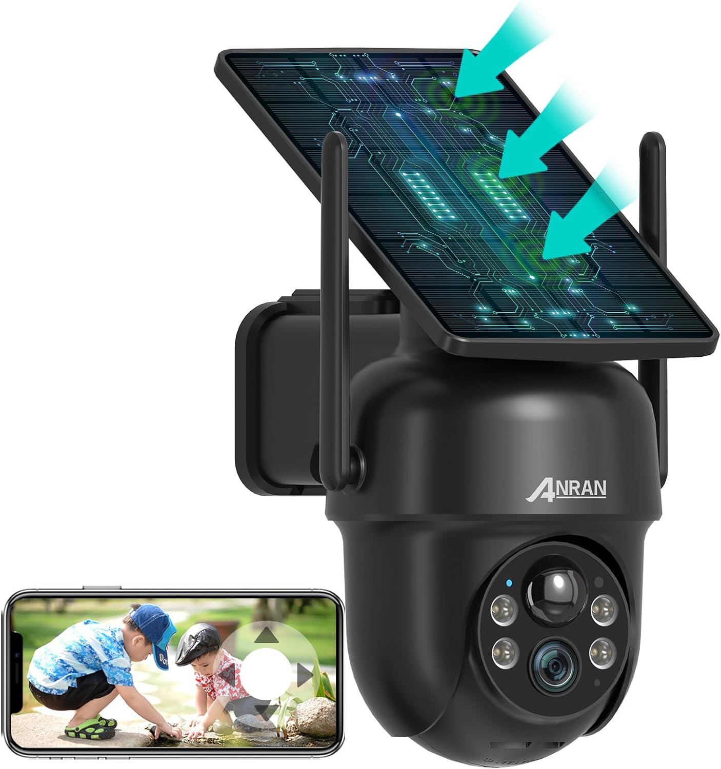 防犯カメラ 屋外 ソーラー ワイヤレス 監視カメラ 500万画素 高効率充電 アレクサ対応 ソーラー 電源不要 電池式 ソーラー給電式 バッテリー内蔵 ABK-029