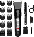 バリカン USB充電式 ヘアカッター メンズ 電動ばりかん 散髪用 自動研磨 プロ仕様 0.8-24mm対応 LEDディスプレイ 2段階モード 全身防水 ABY...