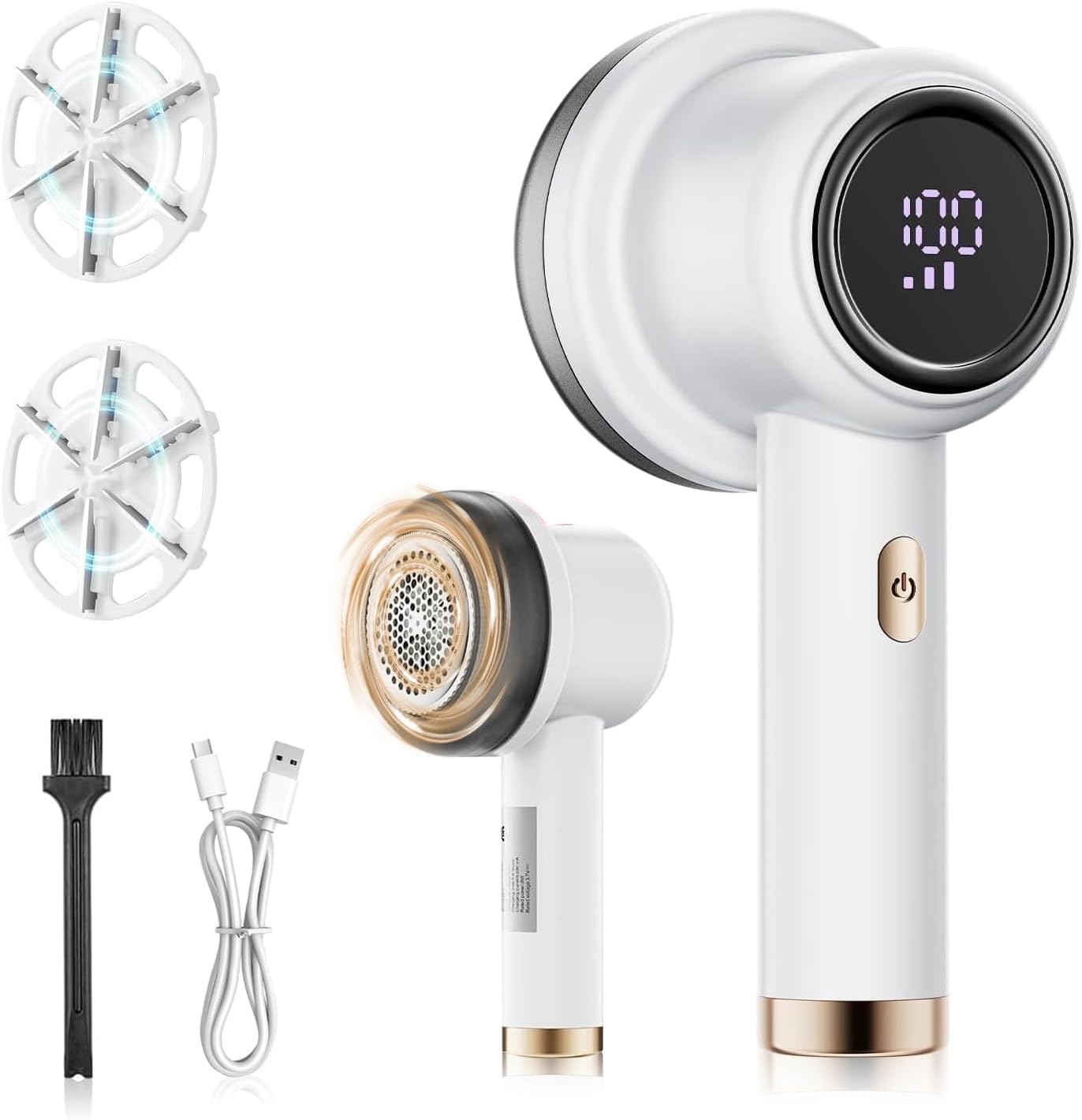 【楽天スーパーSALE対象】 毛玉取り 電動 毛玉クリーナー 毛玉取り器 安全装置 パワーカッター 液晶ディスプレイ パワフルな 6枚刃 3段階のスピード調整 ...