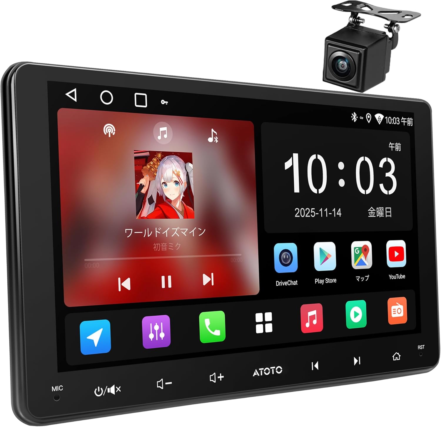 Android カーナビ 2DIN 9インチ ディスプレイ オーディオ Wi-Fi Bluetooth USBテザリングに対応 CarPlay&Android Autoワイヤレス バックカメラ ACR-229