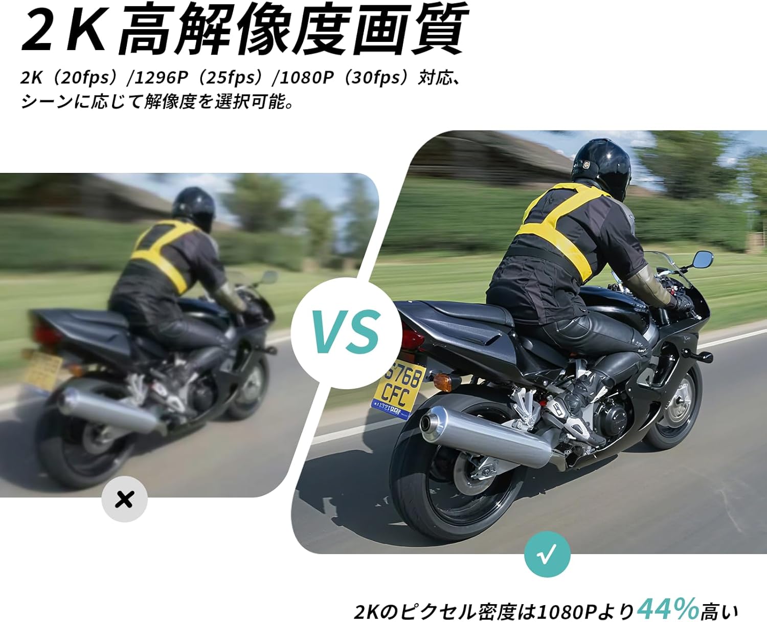 バイク ドラレコ ドライブレコーダー 2K録画 400万画素 IP67防水 スマホ連携 microSD 64GB付属 Gセンサー 自動録画 常時録画 ループ録画 ADR-013