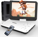 ポータブル DVDプレーヤー 12.5型 10.5インチ液晶 CDプレーヤー 連続再生 リージョンフリー CPRM対応 レジューム機能 270度回転 TV同期可...