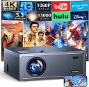 プロジェクター 小型 13000LM 1080P フルHD 5G WiFi Blueooth5.3 4K対応 台形補正 50%ズーム 天井投影 ホームプロジェク...