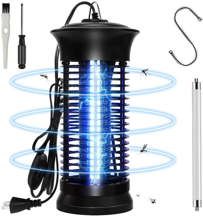 コバエ取り 蚊取り器 電撃殺虫器 殺虫ライト 電撃殺虫灯 6Wハイパワー 殺虫灯 薬剤不使用 室内 蛾 蚊 ..