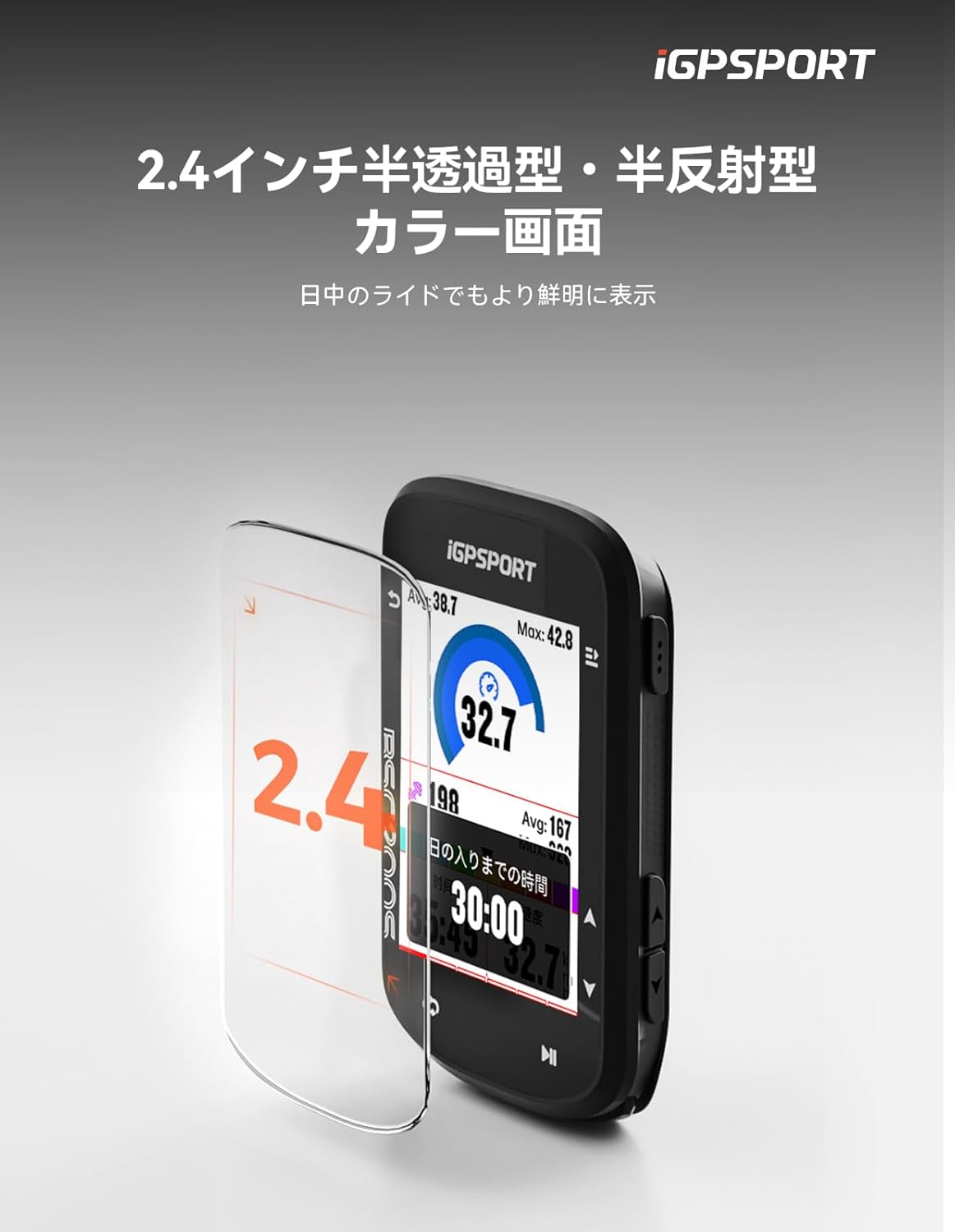 サイクルコンピュータ サイコン Bluetooth5.0 カラーディスプレイ 自転車 ナビ 継...
